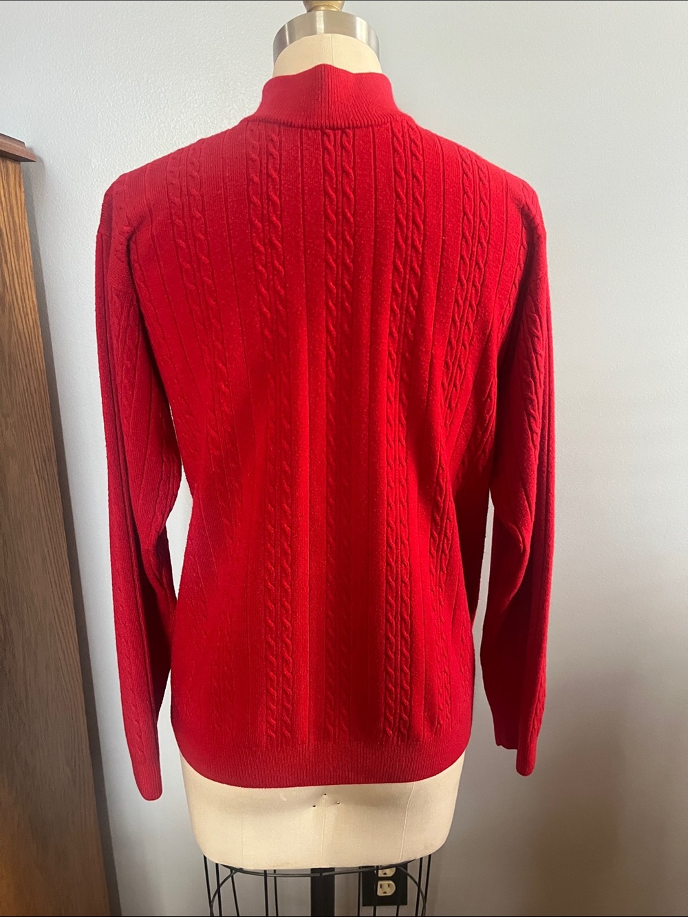 Charter Club Red Cable-Knit Crewneck Sweater
